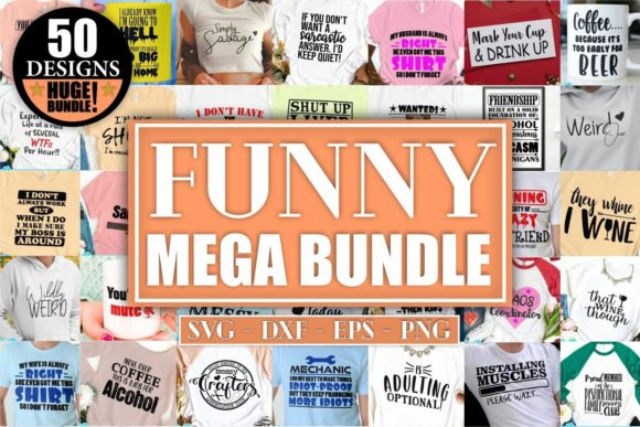 Mega Funny Bundle Graphics for Crafts